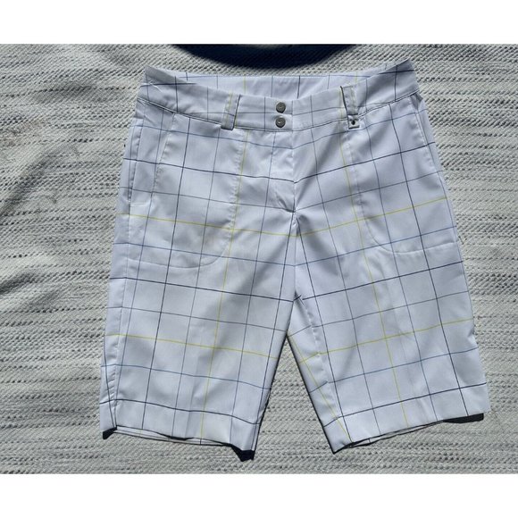 Nike Other - NIKE GOLF Shorts Medium White Blue Striped Chino Embroidered Swoosh Dri-Fit Mens